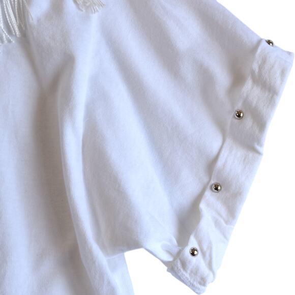 Vintage 80s Boho Southwestern Fringe Navajo Boxy Top - One Size Fits Most - Picture 7 of 7